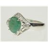 Image 2 : STERLING SILVER OVAL EMERALD RING  APPROX. 1.90CT. REPLACEMENT VALUE: $765.00