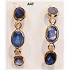Image 3 : 14KT GOLD SAPPHIRE 5.6CT AND DIAMOND 0.17CT EARRINGS. REPLACEMENT VALUE: $3241.00