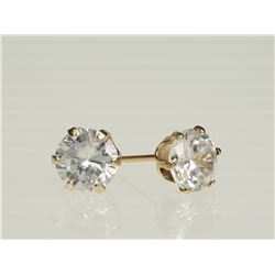 10KT GOLD ZIRCONIA EARRINGS. REPLACEMENT VALUE: $300.00