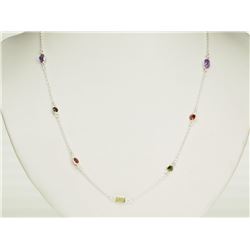 STERLING SILVER GARNET, AMETHYST, PERIDOT, QUARTZ & CITRINE NECKLACE. REPLACEMENT