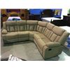 Image 2 : BEIGE UPHOLSTERED 3 PIECE SECTIONAL RECLINING SOFA