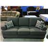 Image 1 : GREY UPHOLSTERED SOFA BED WITH 2 THROW CUSHIONS