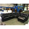 Image 2 : BLACK LEATHER 6 PIECE SECTIONAL RECLINING SOFA SET