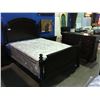 Image 2 : 6 PIECE QUEEN SIZED BEDROOM SUITE - INCLUDES HEADBOARD, FOOTBOARD RAILS, 9 DRAWER DRESSER WITH