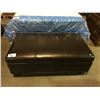 Image 1 : BROWN LEATHER BLANKET BOX/STORAGE OTTOMAN