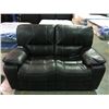 Image 1 : BROWN LEATHER POWER RECLINING LOVESEAT(DAMAGED WIRE NEEDS REPAIR)