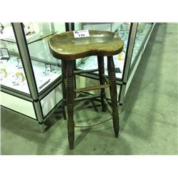 TURN OF THE LAST CENTURY WOODEN BAR STOOL