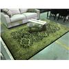 Image 2 : HAND KNOTTED PERSIAN AREA RUG  EARTH TONES - GREEN, BEIGE & BLACK  APPROX.  7' X10'