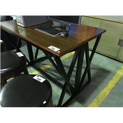 TWO TONE BROWN & BLACK  COMBINATION TABLE - COUNTER HEIGHT TABLE/FOLD DOWN HALL TABLE