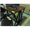 Image 1 : TWO TONE BROWN & BLACK  COMBINATION TABLE - COUNTER HEIGHT TABLE/FOLD DOWN HALL TABLE