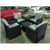 Image 2 : 6 PIECE PATIO LOUNGE SET - FOUR CHAIRS WITH CUSHIONS & 2 SIDE TABLES