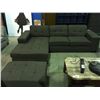 Image 1 : 2 PIECE GREYISH GREEN UPHOLSTERED SECTIONAL SOFA WITH FOOT STOOL