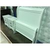 Image 1 : WHITE SINGLE SIZED HEADBOARD, FOOT BOARD & TWO  MATCHING  2 DRAWER NIGHT STAND ( NO BED RAILS)