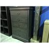 Image 2 : GREY 5 DRAWER HIGHBOY DRESSER -( DAMAGE TO ONE SIDE PANEL)