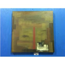 ORIGNIAL OIL ON CANVAS ABSTRACT PAINTING "BRAVE NEW WORLD" BY ARTIST PAUL STUART 3' X  3'