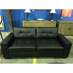 BLACK LEATHER SOFA