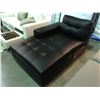 Image 1 : BLACK LEATHER LOUNGER ONLY  (INCOMPLETE SECTIONAL SOFA PIECE)