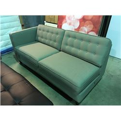 GREY UPHOLSTERED SECTIONAL  SOFA SECTION ( INCOMPLETE SECTIONAL SOFA PIECE)