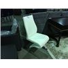 Image 1 : WHITE LEATHER UPHOLSTERED SIDE CHAIR