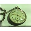 Image 2 : ADANAC 18 JEWELS MADE IN USSR GENTELMAN'S POCKET WATCH WITH LOCOMOTIVE MOTIF ON BACK