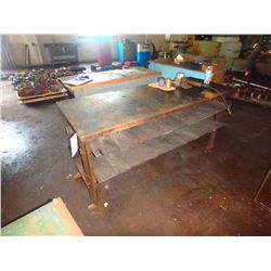 3-SHELF STEEL/WOOD WORK TABLE Dimensions 6' x 28  x 35 