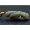 Image 5 : Chinese Two Celadon Jade Carved Bird & Fish