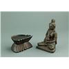 Image 2 : 18/19th C. Chinese Bronze Gilt  Buddha w/ Stand