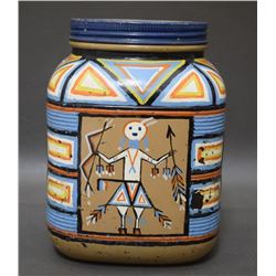 FOLK ART PAINTED JAR