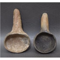 TWO ANASAZI POTTERY LADLES