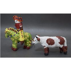 TWO ZUNI BEADED FIGURES