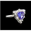 Image 1 : 2.10 ctw Tanzanite and Diamond Ring - 14KT White Gold