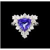 Image 2 : 2.10 ctw Tanzanite and Diamond Ring - 14KT White Gold