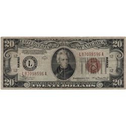 1934 $20 Hawaii Federal Reserve Note Currency