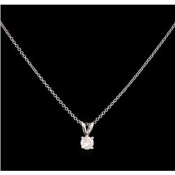 0.32 ctw Diamond Pendant With Chain - 14KT White Gold