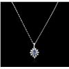 Image 2 : 14KT White Gold 2.73 ctw Tanzanite and Diamond Pendant With Chain