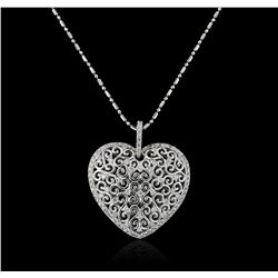 14KT White Gold 0.82 ctw Diamond Pendant With Chain