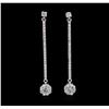Image 1 : 14KT White Gold 0.89 ctw Diamond Earrings