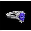 Image 1 : 2.80 ctw Tanzanite and Diamond Ring - 14KT White Gold