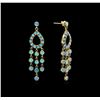 Image 2 : 3.80 ctw Opal Earrings - 18KT Yellow Gold