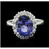 Image 1 : 14KT White Gold 3.21 ctw Tanzanite and Diamond Ring