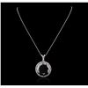 Image 2 : 14KT White Gold 114.88 ctw Black and White Diamond Pendant With Chain