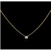 Image 1 : 14KT Yellow Gold 0.09 ctw Diamond Solitaire Necklace