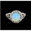 Image 2 : 2.17 ctw Opal and Diamond Ring - 14KT White Gold