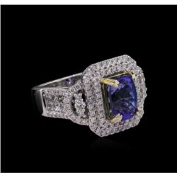 14KT Two-Tone 2.79 ctw Tanzanite and Diamond Ring