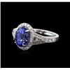 Image 2 : 14KT White Gold 4.51 ctw Tanzanite and Diamond Ring