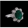 Image 1 : 14KT White Gold 2.48 ctw Emerald and Diamond Ring