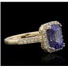 Image 2 : 14KT Yellow Gold 1.69 ctw Tanzanite and Diamond Ring