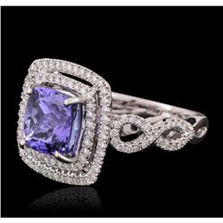 18KT White Gold 3.33 ctw Tanzanite and Diamond Ring