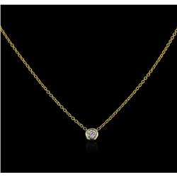 14KT Yellow Gold 0.09 ctw Diamond Solitaire Necklace