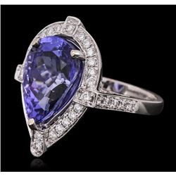 18KT White Gold 8.23 ctw Tanzanite and Diamond Ring